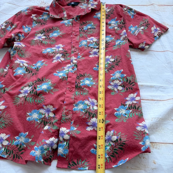 Volcom | Red Hawaiian Floral Button Up Shirt | Size XL - Picture 6 of 7